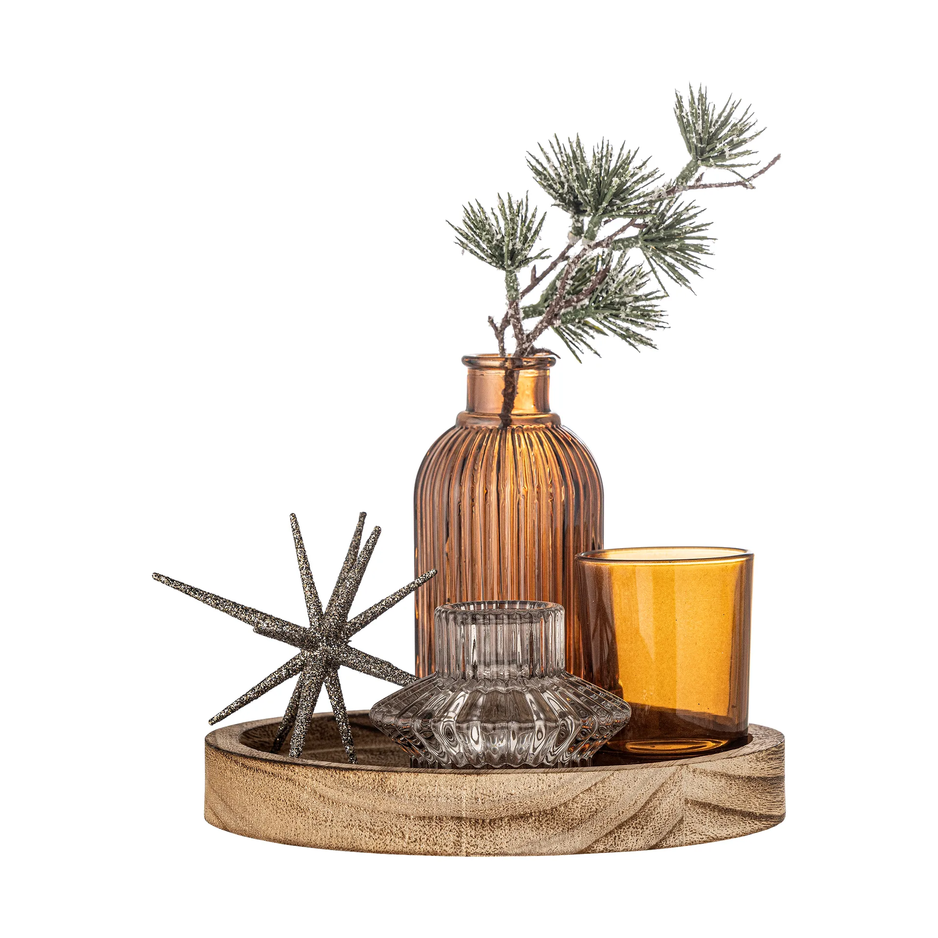 Sanga pyöreä tarjotin koriste-esineillä 6 osaa, Kulta Bloomingville