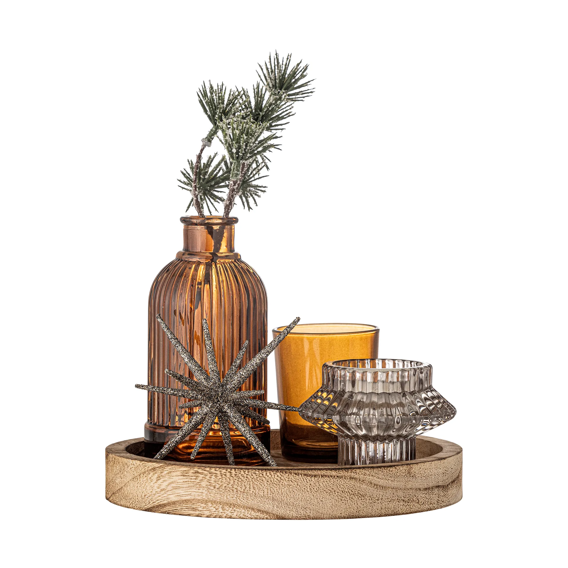 Sanga pyöreä tarjotin koriste-esineillä 6 osaa, Kulta Bloomingville