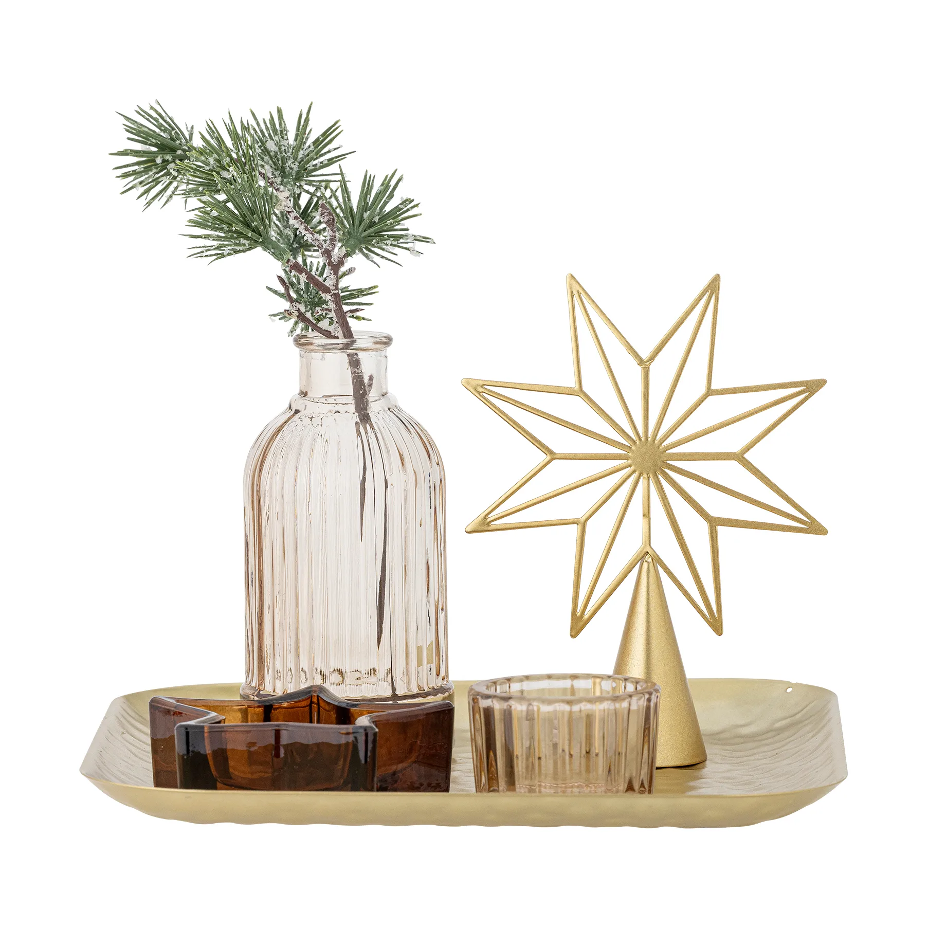 Sanga tarjotin koriste-esineillä 6 osaa, Kulta Bloomingville