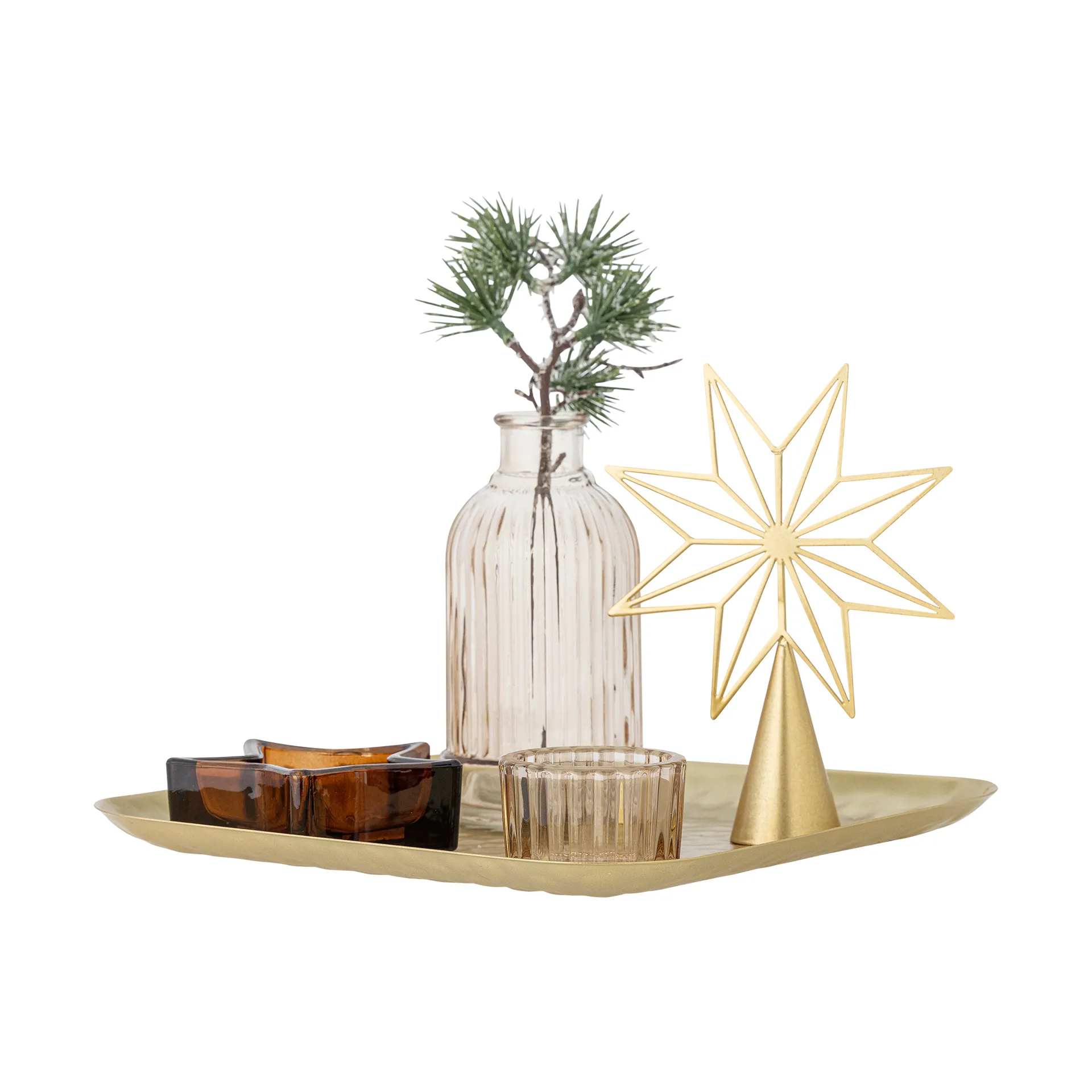 Sanga tarjotin koriste-esineillä 6 osaa, Kulta Bloomingville