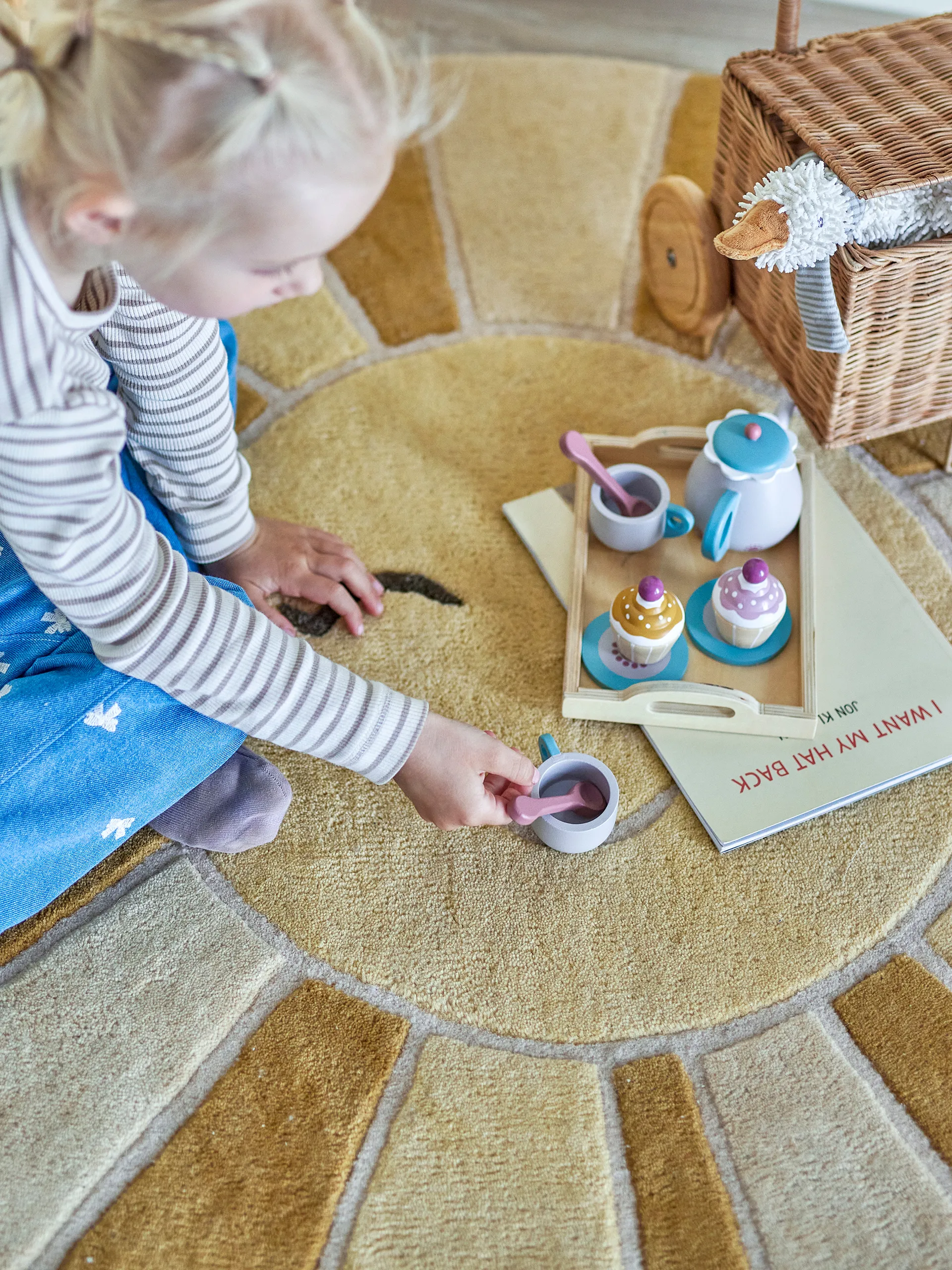 Sun villamatto Ø110 cm, Keltainen Bloomingville