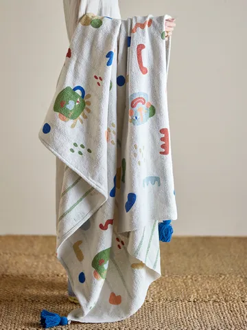 Sylvie puuvillapeitto 160x130 cm - Luonnollinen - Bloomingville