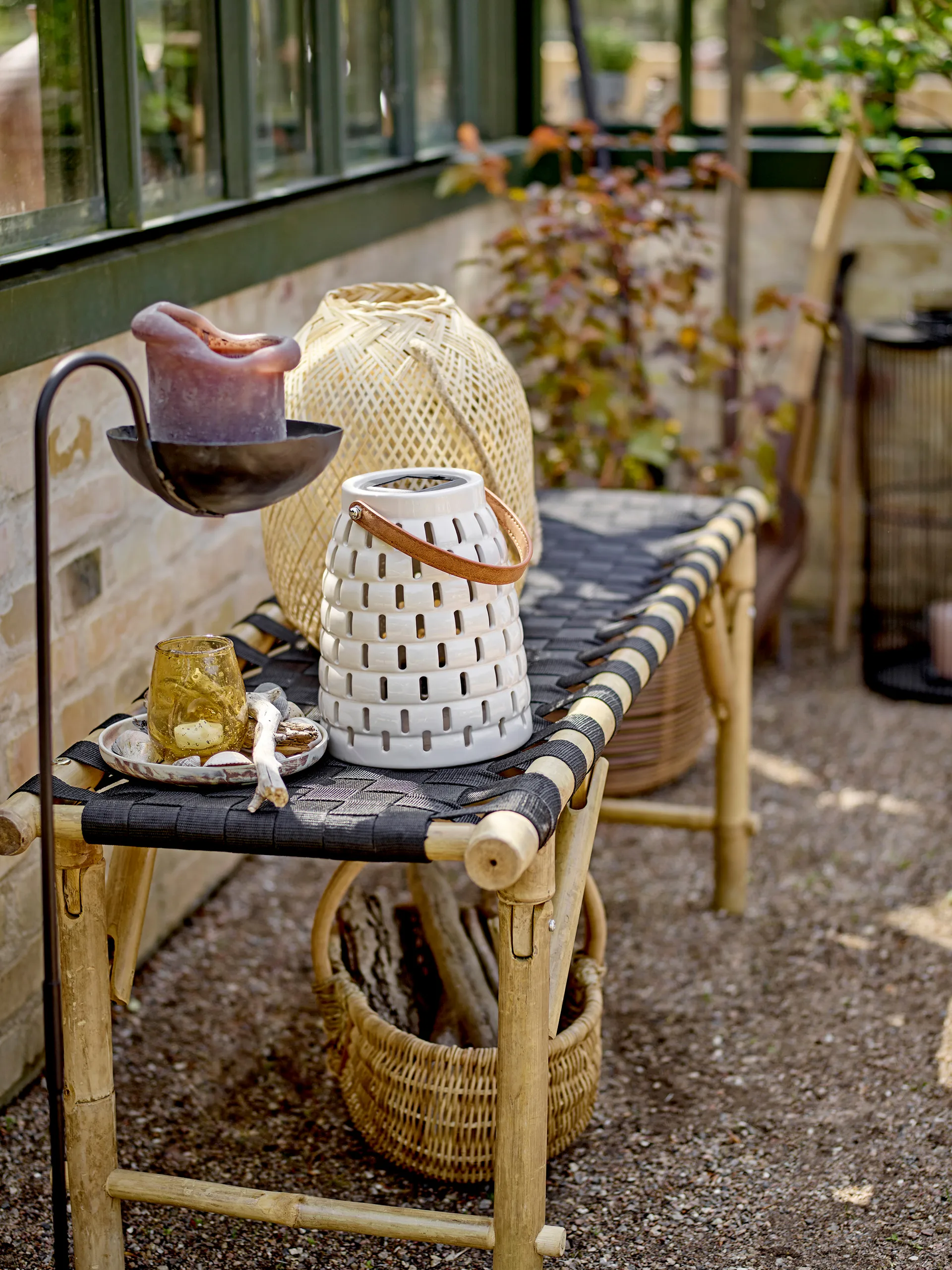 Trellis aurinkokennovalaisin lyhty 20,5 cm, Luonnonvärinen Bloomingville