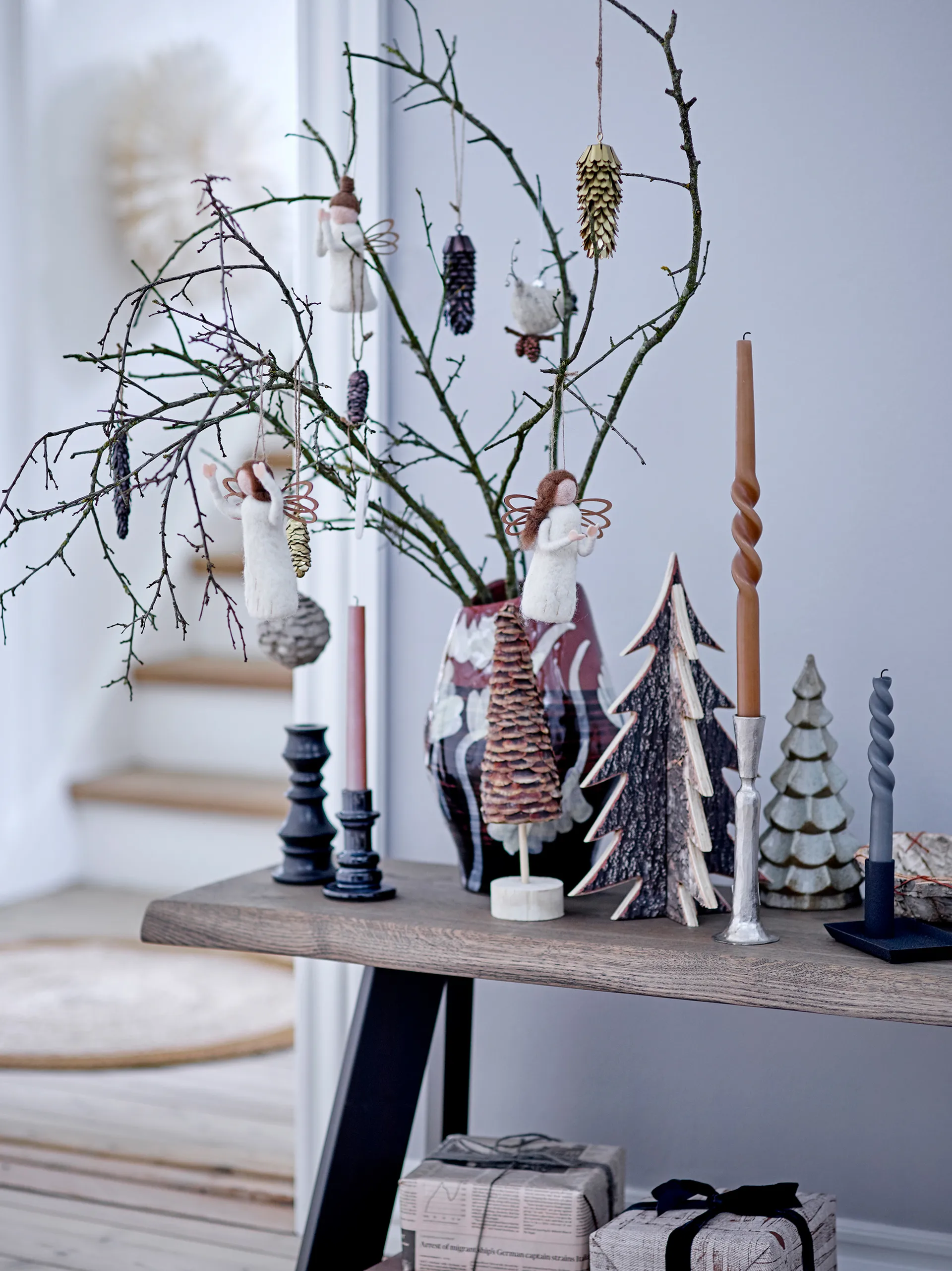 Twist kynttilät 2-pack, Ruskea Bloomingville