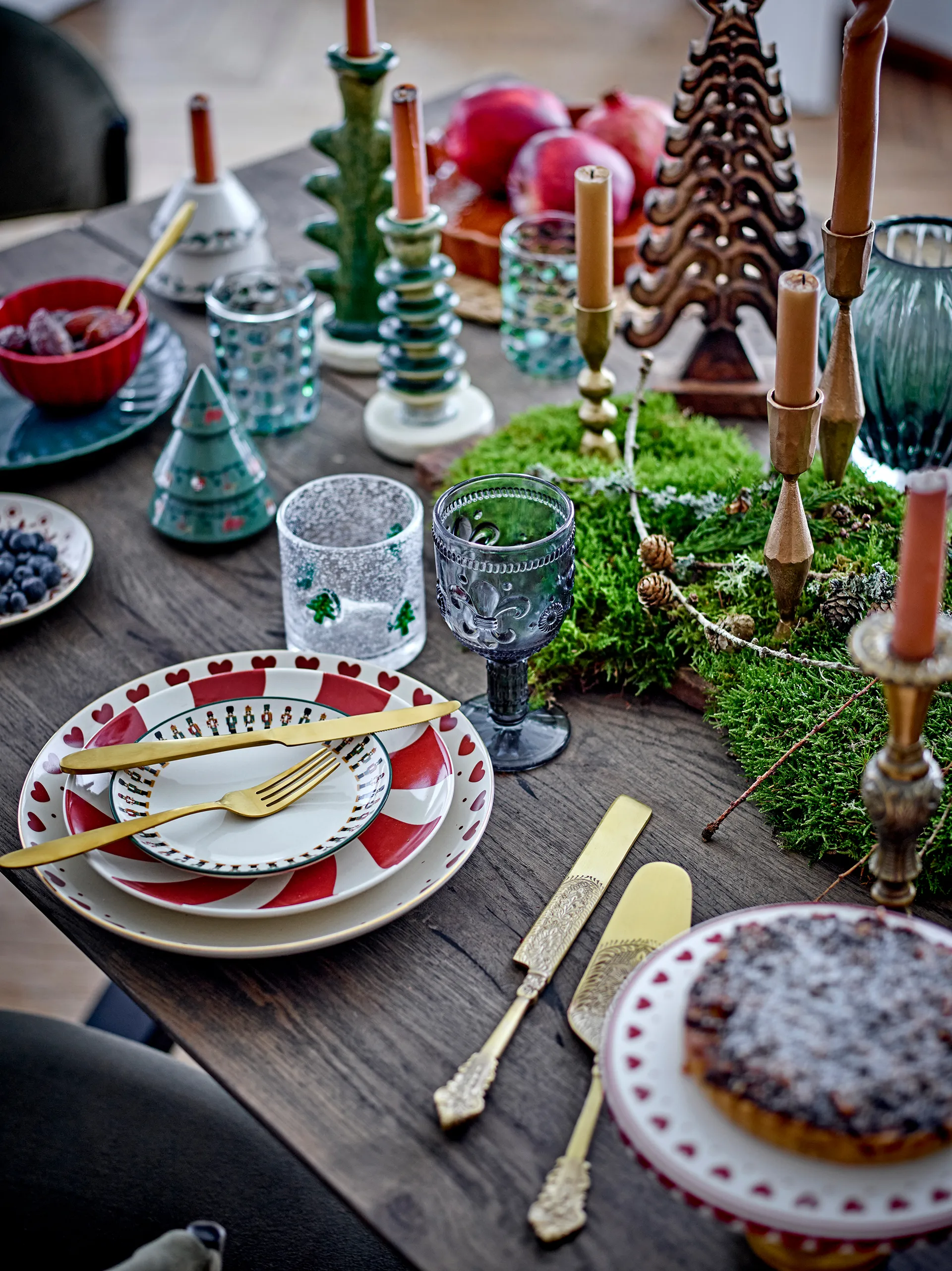 Yule koristekuuset 2 osaa, Beige-vihreä Bloomingville