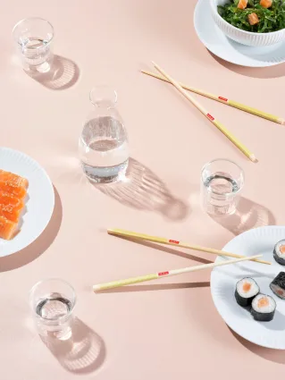 Douro kaksiseinäinen sake-lasi 6 cl 3-pakkaus, Kirkas-bambu Bodum