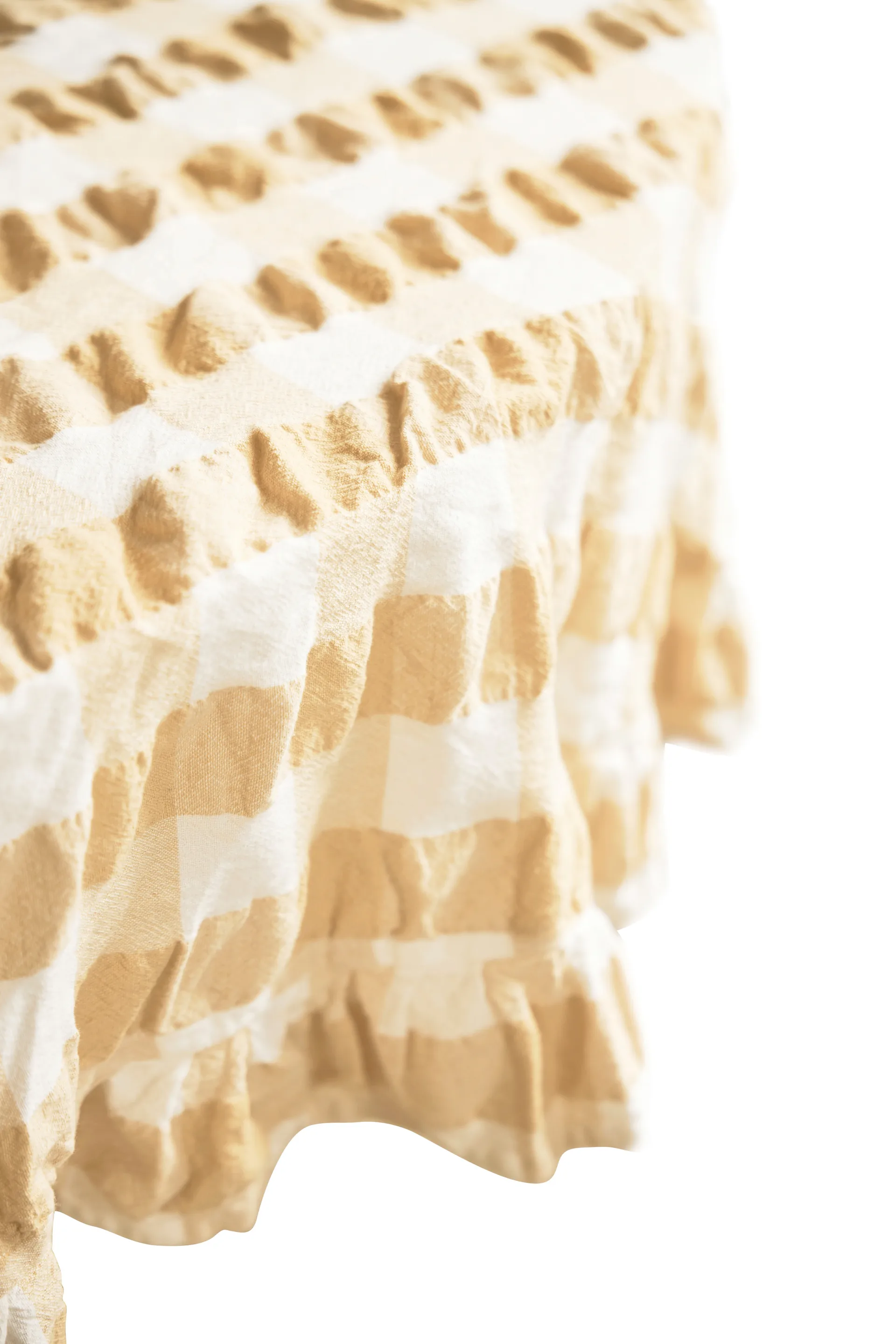 Kullavik pöytäliina Ø170 cm, Keltainen-valkoinen Boel & Jan