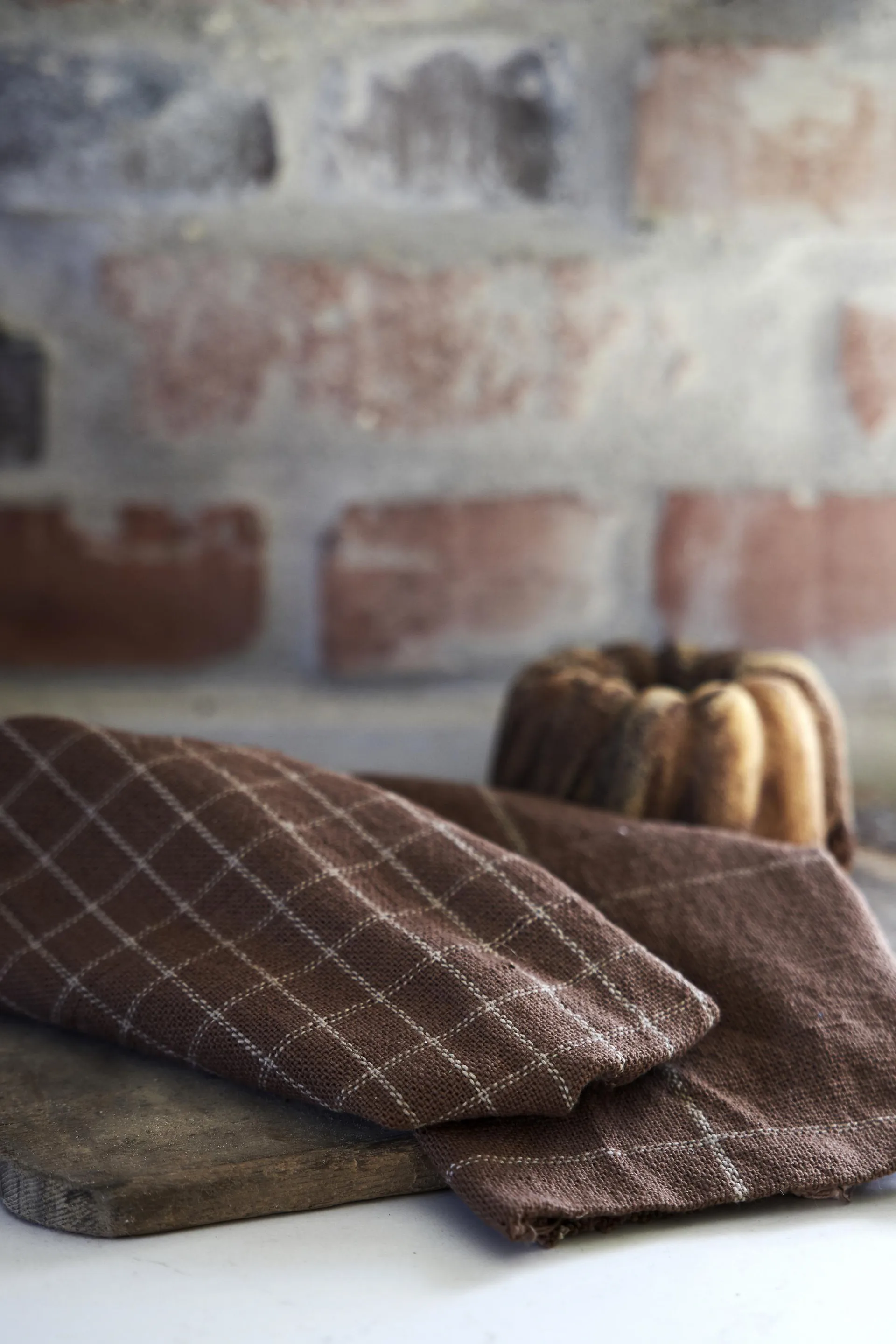 Lunnevik small -puuvillalautasliinat 40 x 40 cm 4-pakkaus, Ruskea Boel & Jan