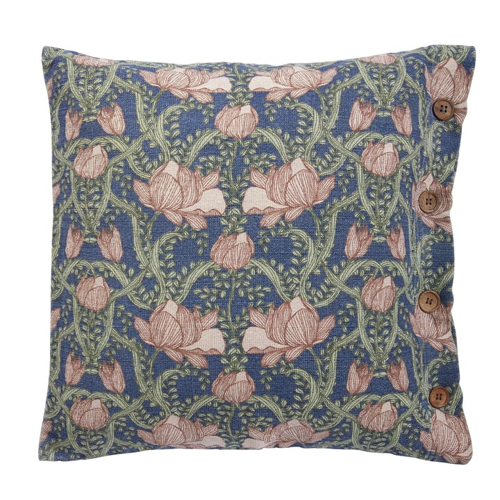 Raw Floral -tyynynpäällinen, 50 x 50 cm - Sininen-vaaleanpunainen - Boel & Jan
