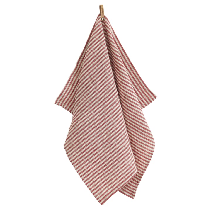 Rough Linen Stripe -keittiöpyyhe 50 x 70 cm - Punainen - Boel & Jan