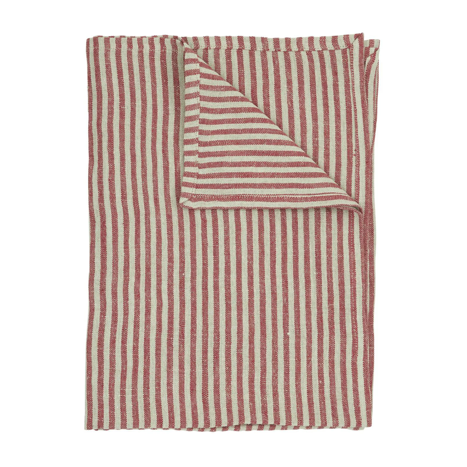 Rough Linen Stripe liina 85x85 cm, Punainen Boel & Jan