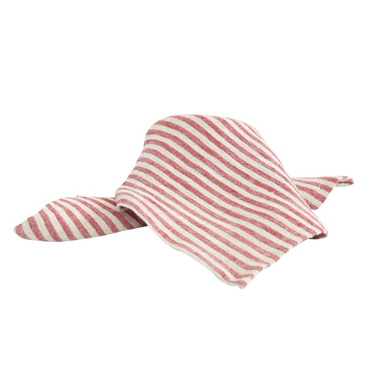 Rough Linen Stripe -pellavaservetti - Punainen - Boel & Jan