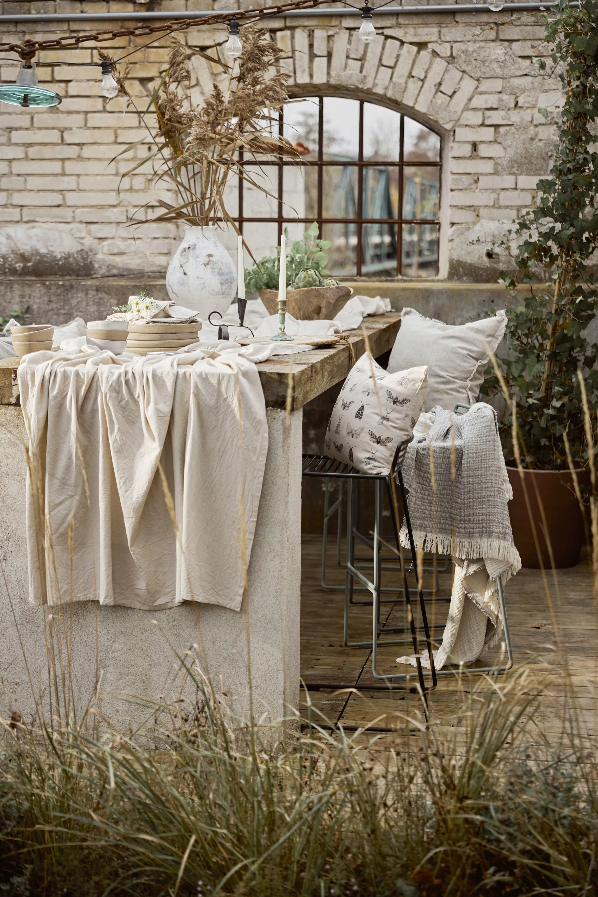 Samos huopa 120 x 150 cm, Harmaa Boel & Jan