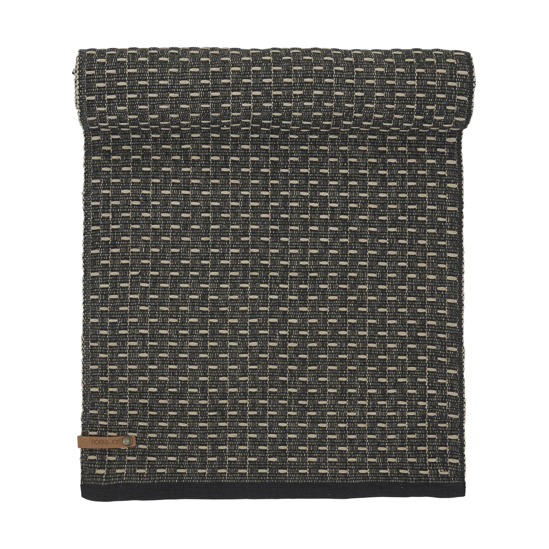 Theun kaitaliina 35 x 120 cm, Musta-luonnonvärinen Boel & Jan