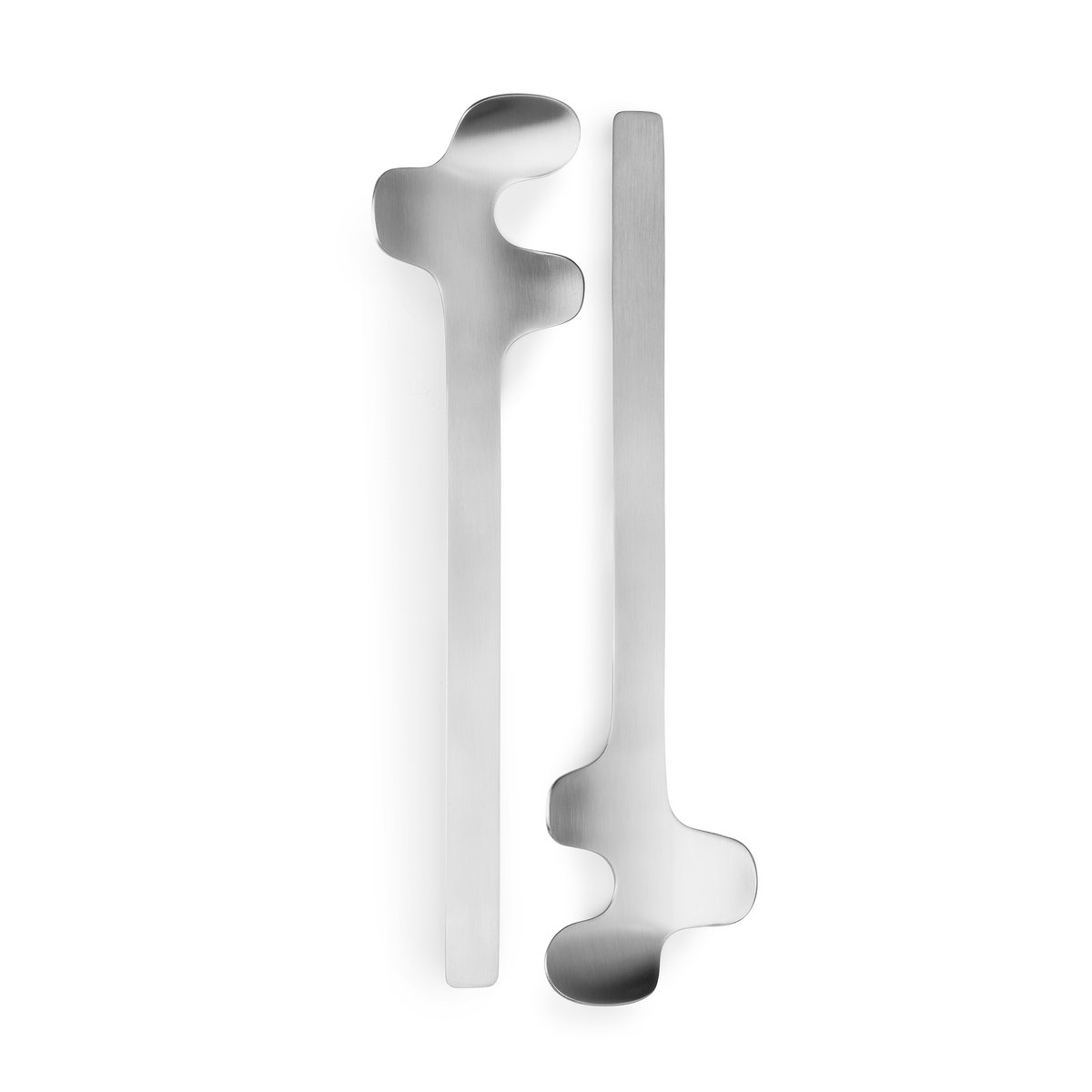 Born In Sweden Leaf salaattiottimet Brushed Steel | Skandinaavinen Sisustus | Salaattiottimet | Hopeanvärinen