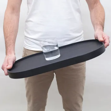 CurveLine™ tarjoilualusta liukueste 47x34 cm - Musta paju - Bosign