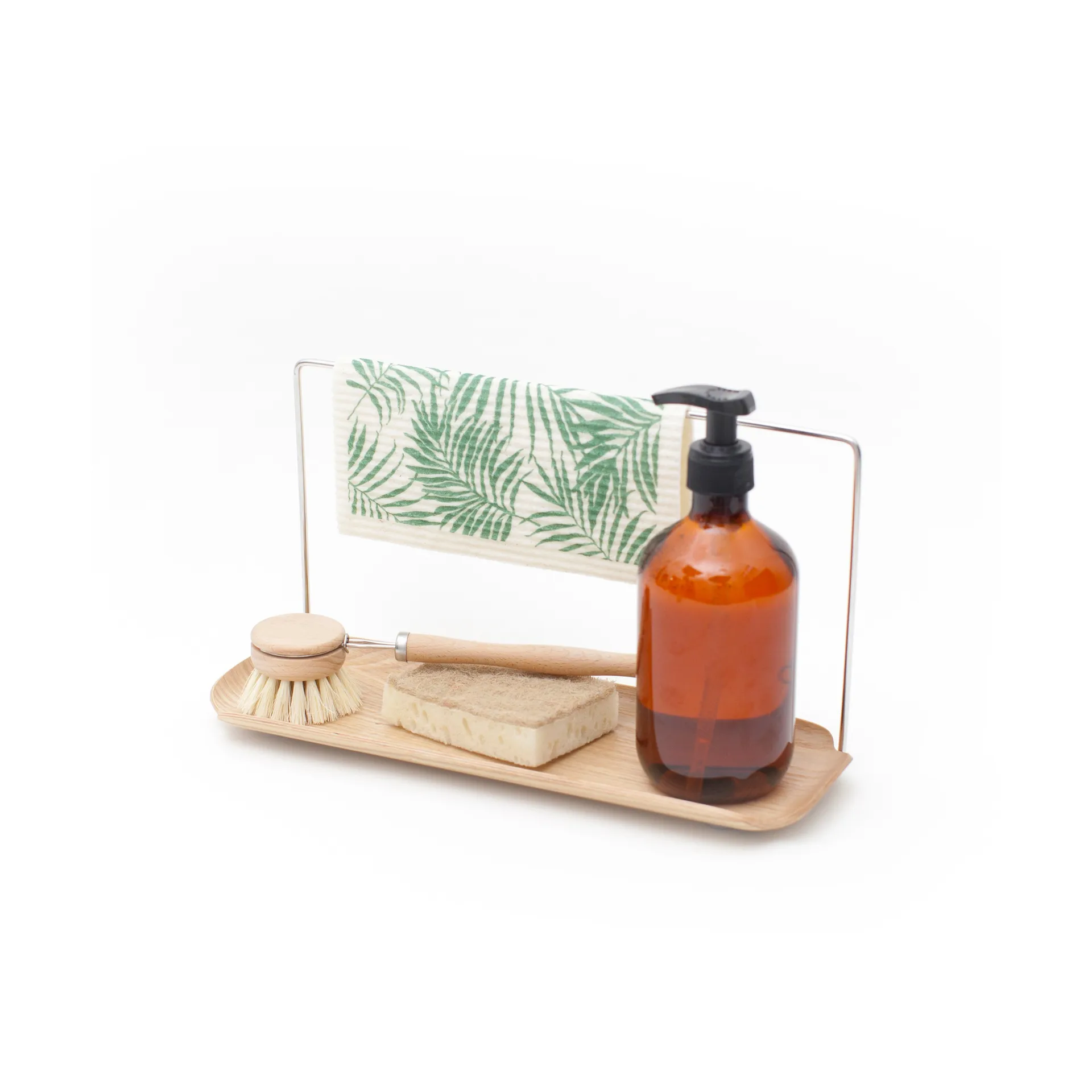 LEAF astianpesuallaslevy tiskirätinpidikkeellä, Pajupuu-ruostumaton teräs Bosign