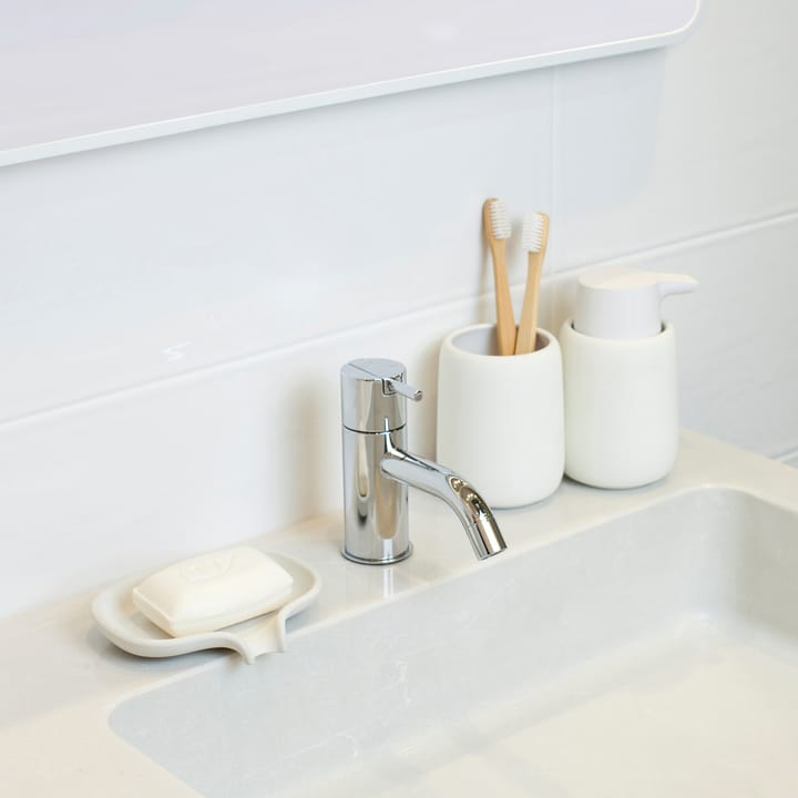 Soap Saver Flow saippuakuppi valuma-aukolla betoni, Valkoinen Bosign