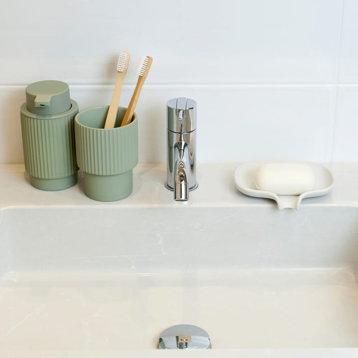 Soap Saver Flow saippuakuppi valuma-aukolla betoni, Valkoinen Bosign