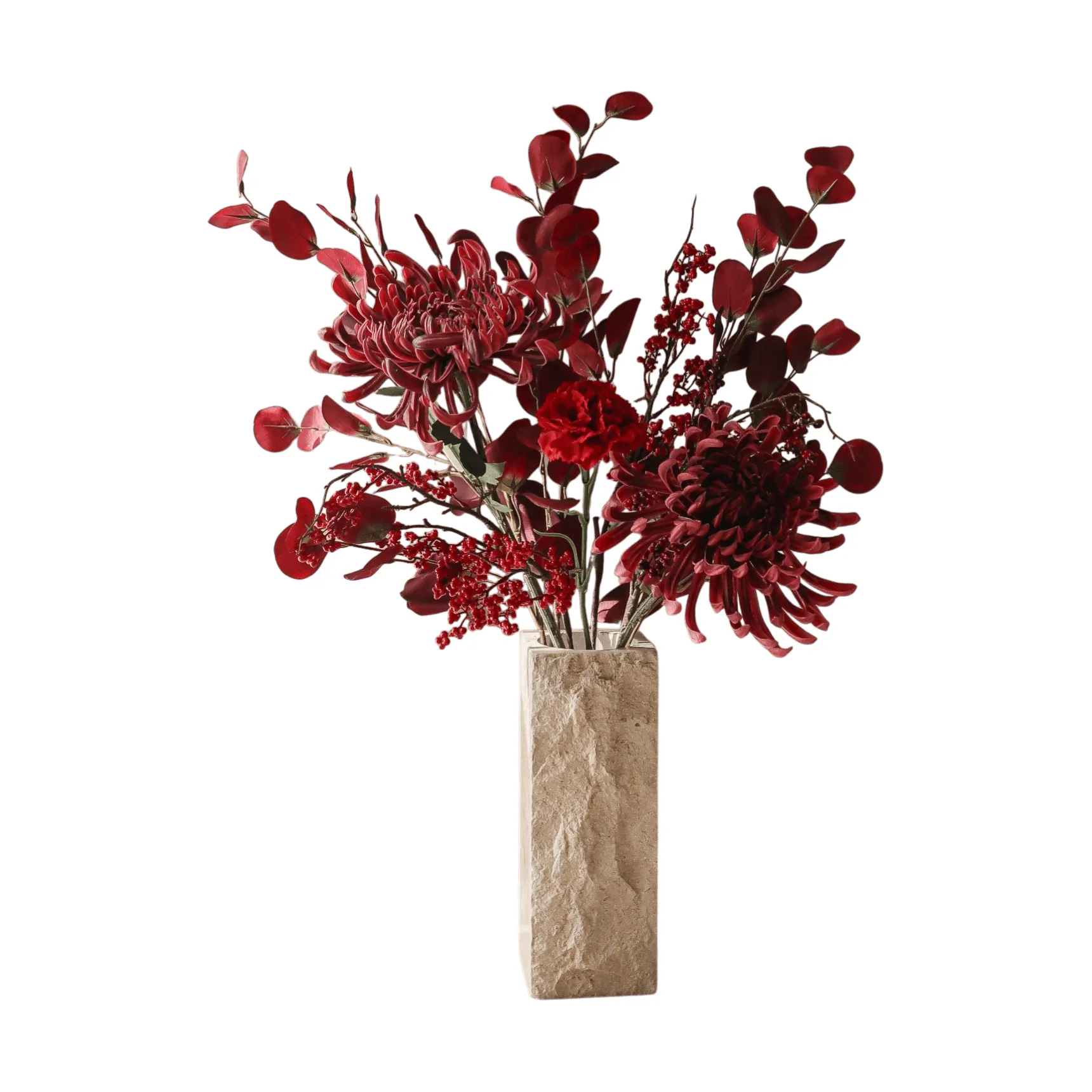 Botané Berry drama tekokukkakimppu Hämähäkkikrysanteemi, neilikka, eukalyptus, 84 cm