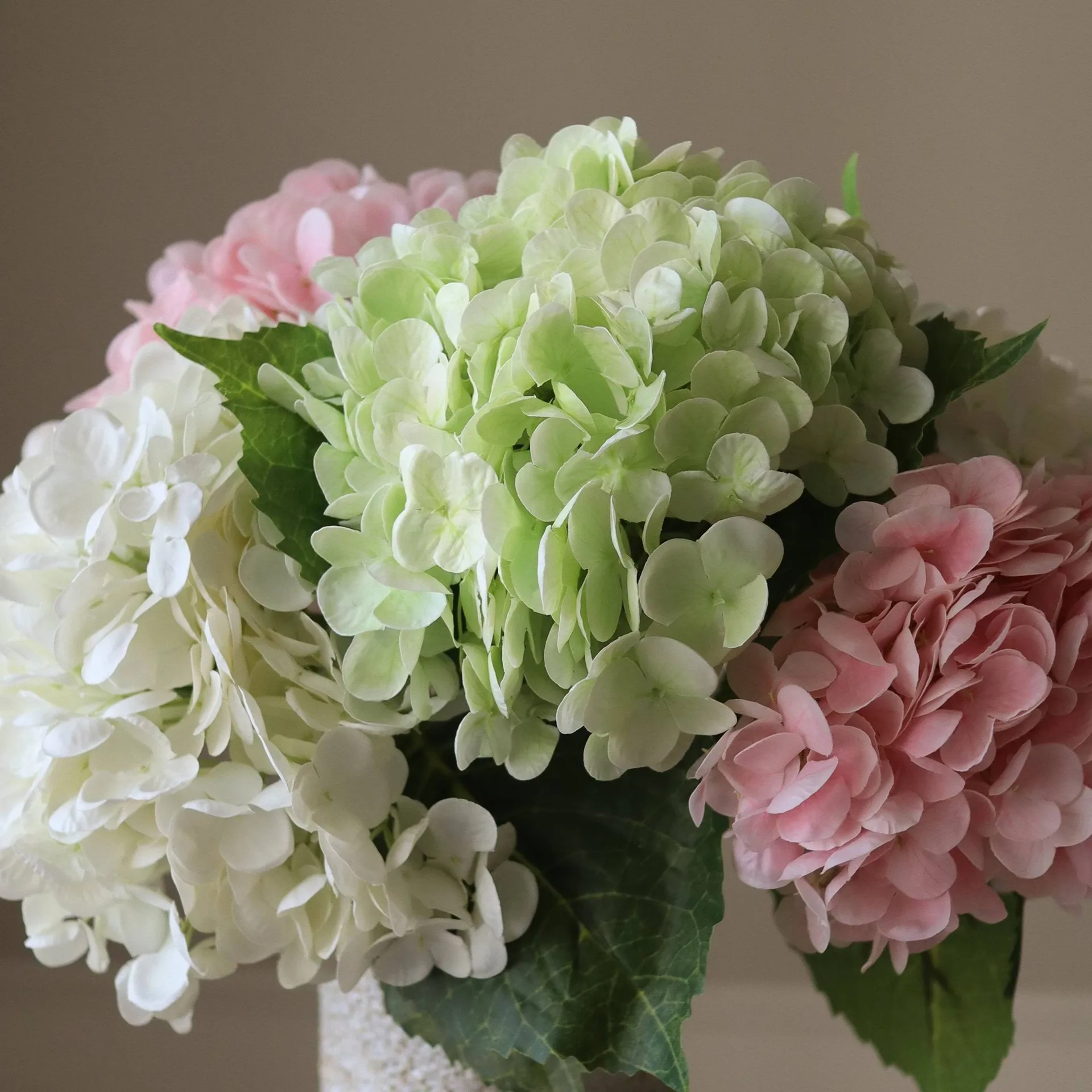 Hortensia tekokimppu, Roosa-valko-vihreä, 7 kpl Botané