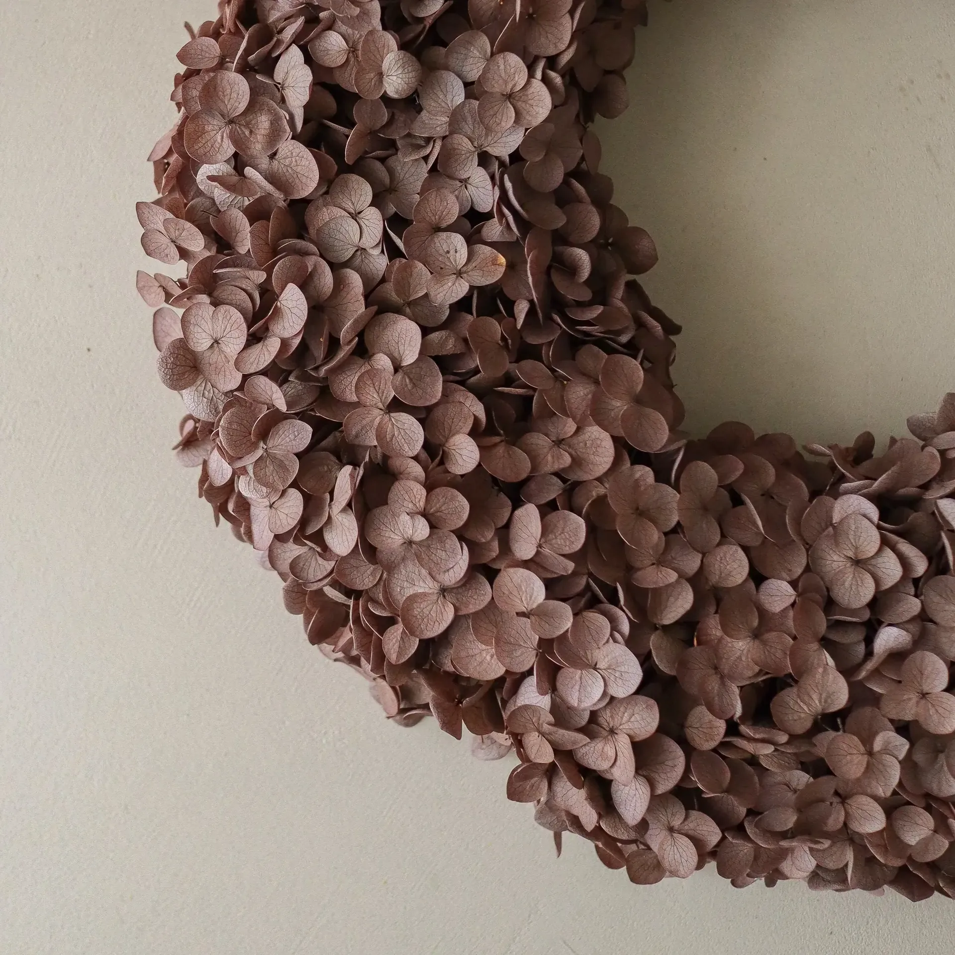 Hortensia Wreath kukkakranssi, Brown, 40 cm Botané