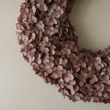 Hortensia Wreath kukkakranssi - Brown, 40 cm - Botané