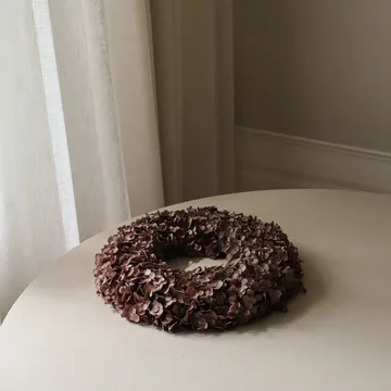 Hortensia Wreath kukkakranssi - Brown, 40 cm - Botané