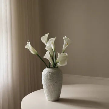Kalla-lilja tekokukkakimppu - Valkoinen, 65 cm, 8 kpl - Botané