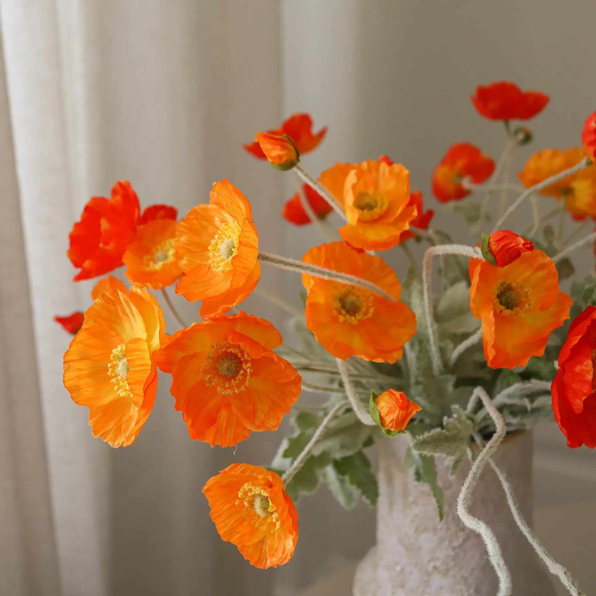 Poppy Sunset tekokimppu, Unikko, 56 cm, 11 kpl Botané