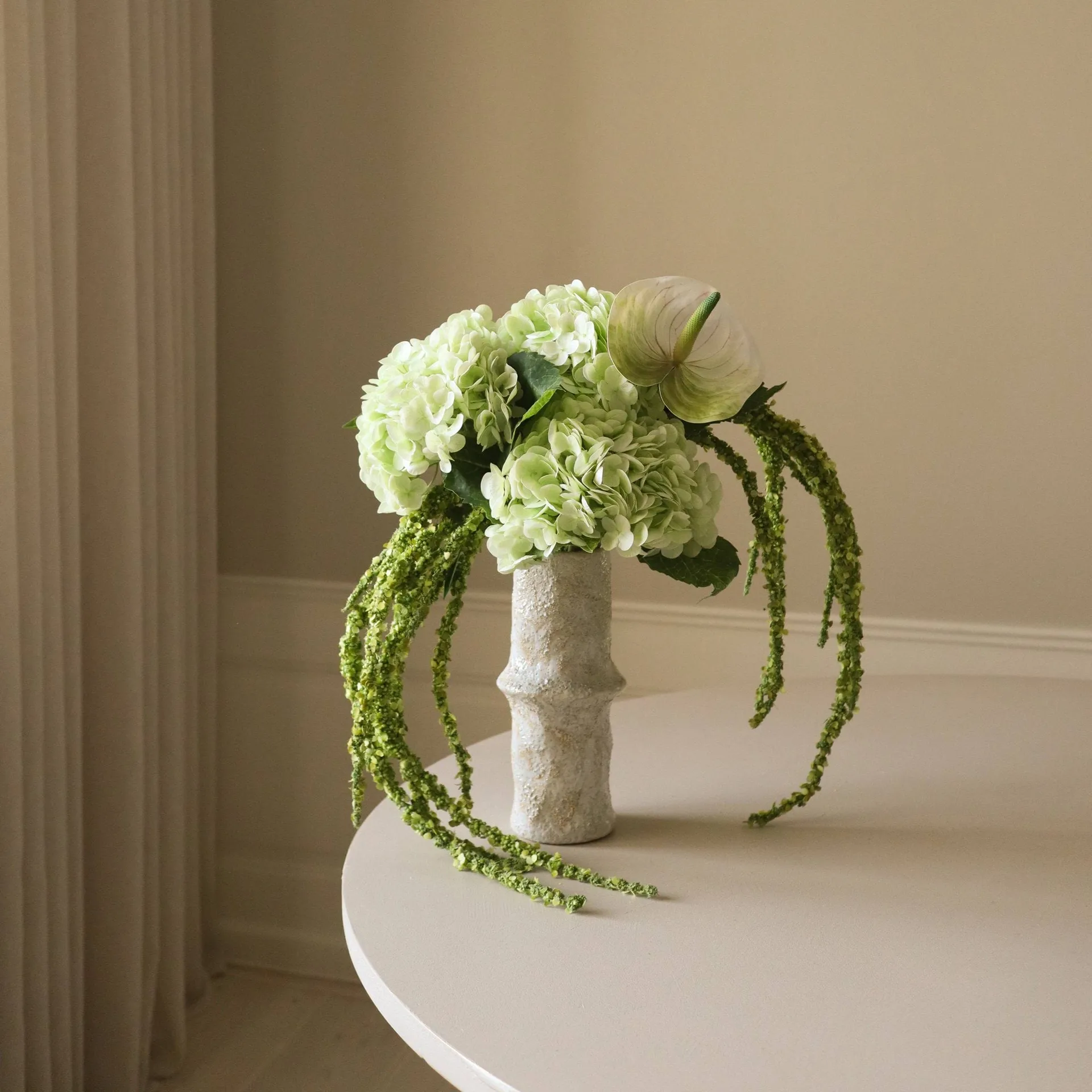 Tekokimppu Dewdrop Symphony, Hortensia vaaleanvihreä anthurium amarantti 6 kpl Botané