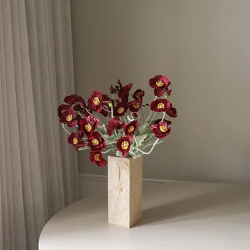 Vallmo tekokukkakimppu - Burgundy, 56 cm, 10 kpl - Botané