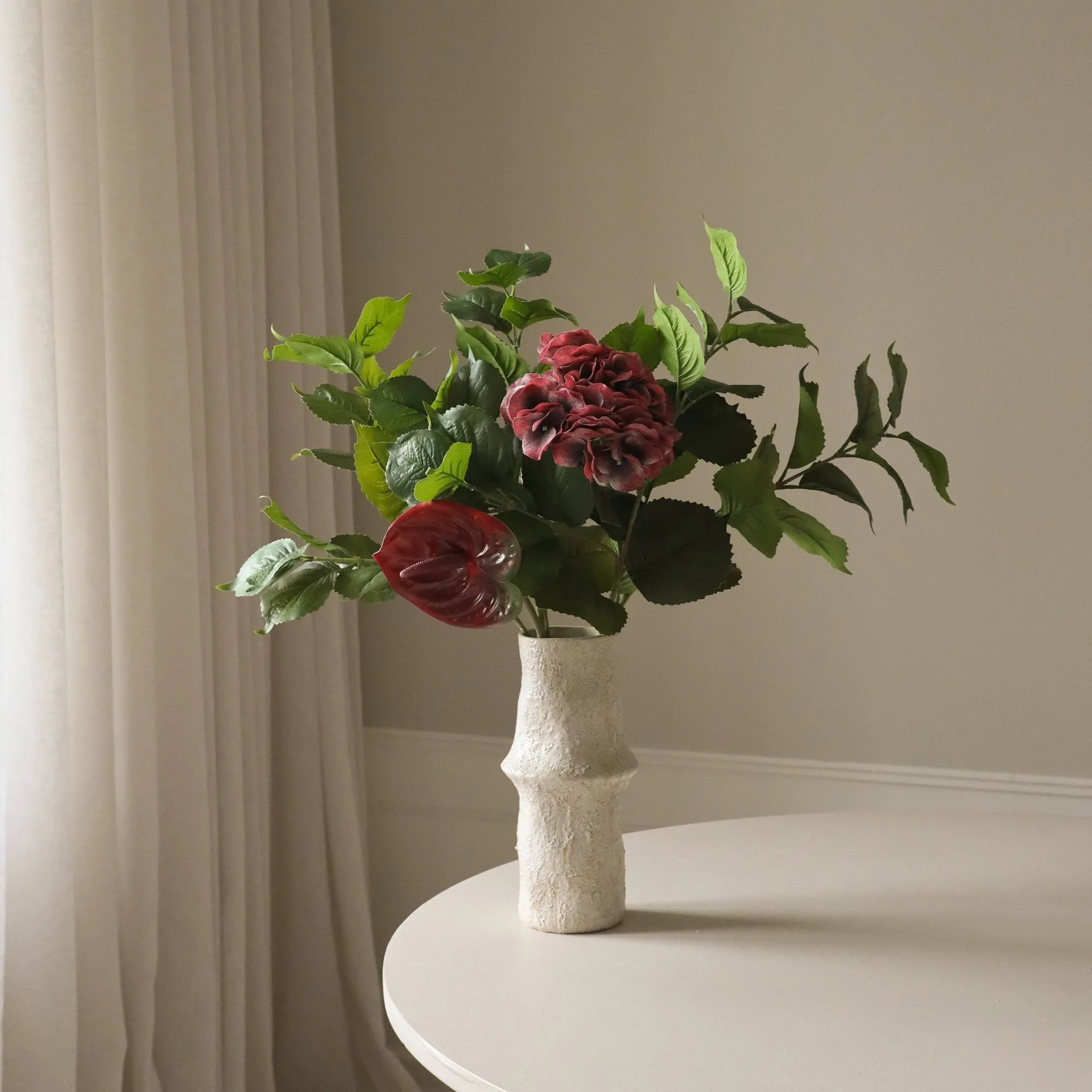 Velvet rouge tekokimppu, Hortensianpunainen anthurium 6 kpl Botané