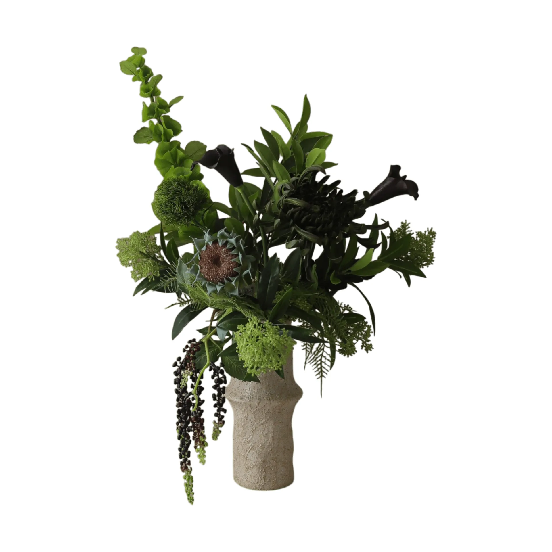 Botané Verdant Noir tekokimppu Calla-hämähäkkikrysanteemi-syysauringonkukka, 92 cm, 13 kpl