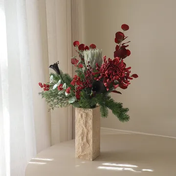 Wild winter tekokukkakimppu - Protea, hämähäkkikrysanteemi, kalla, eukalyptus, 84 cm - Botané