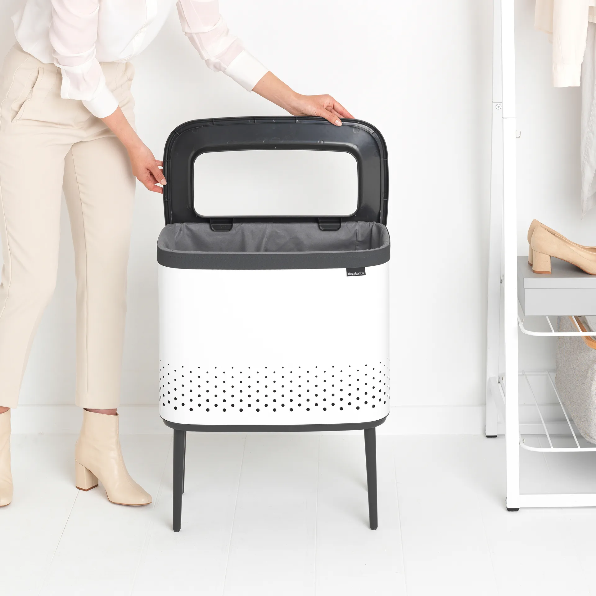 Bo pyykkikori 60 L, Valkoinen Brabantia