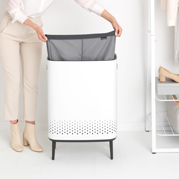 Bo pyykkikori high 2x45 L, Valkoinen Brabantia