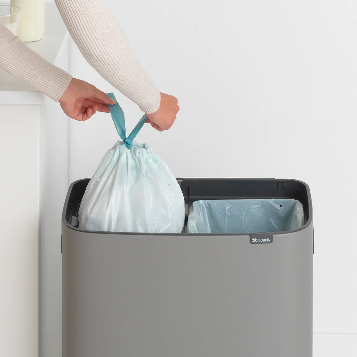 Bo touch bin 2x30 L, Mineral concrete grey Brabantia