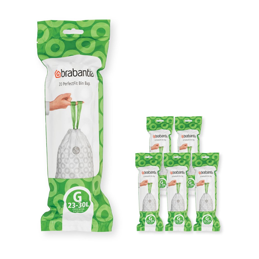 Brabantia PerfectFit roskapussi 120 pussia Malli G, 23-30 l