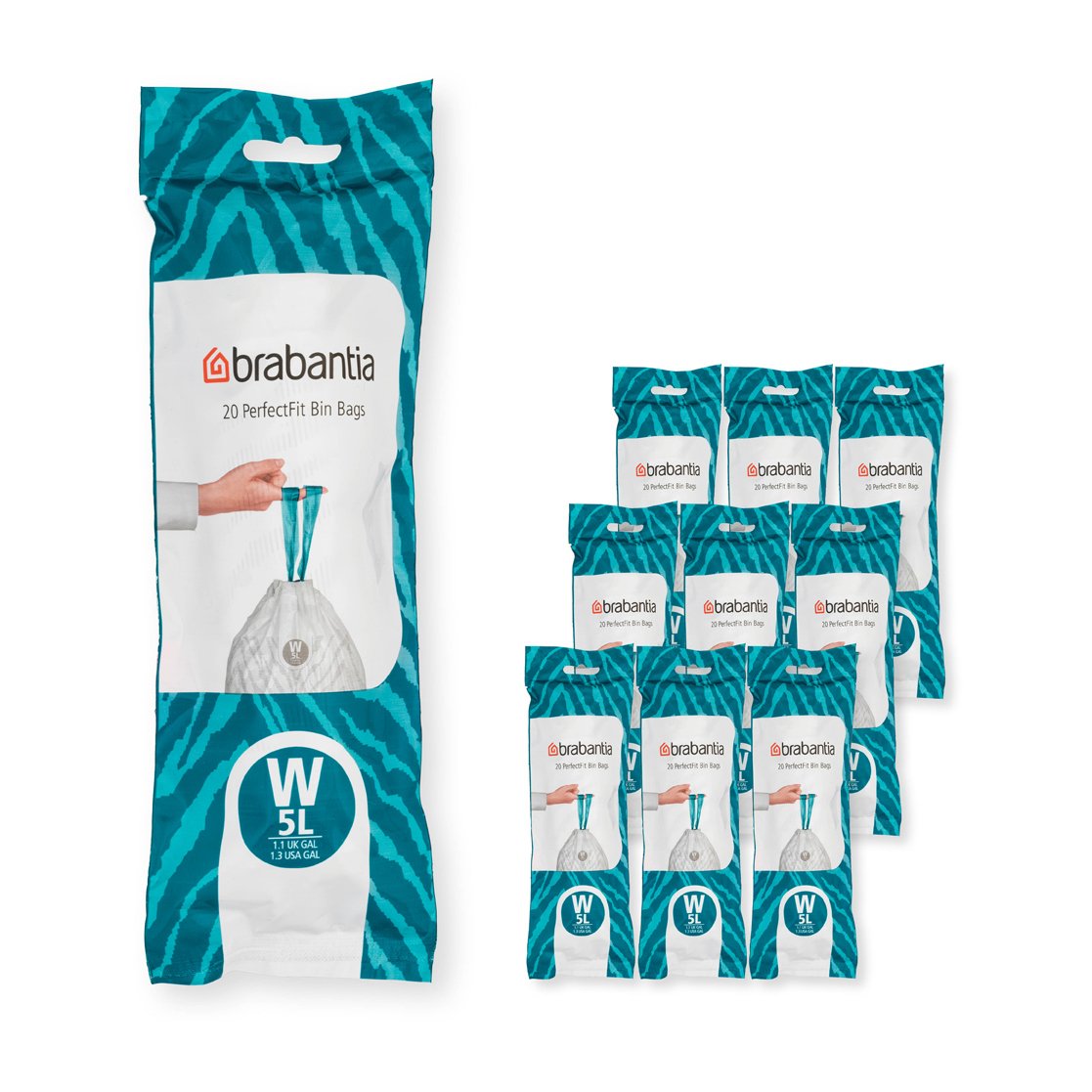 Brabantia PerfectFit roskapussi 200 pussia Malli W, 5 l