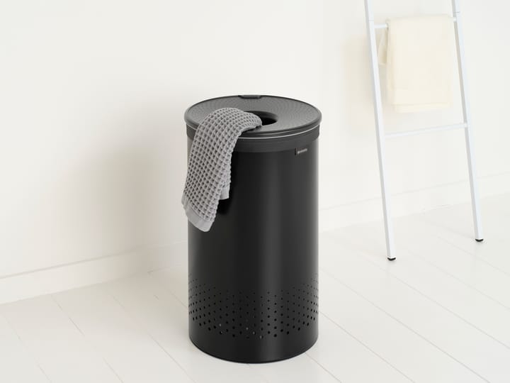 Brabantia pyykkikori muovikannella 60 L, Mattamusta Brabantia