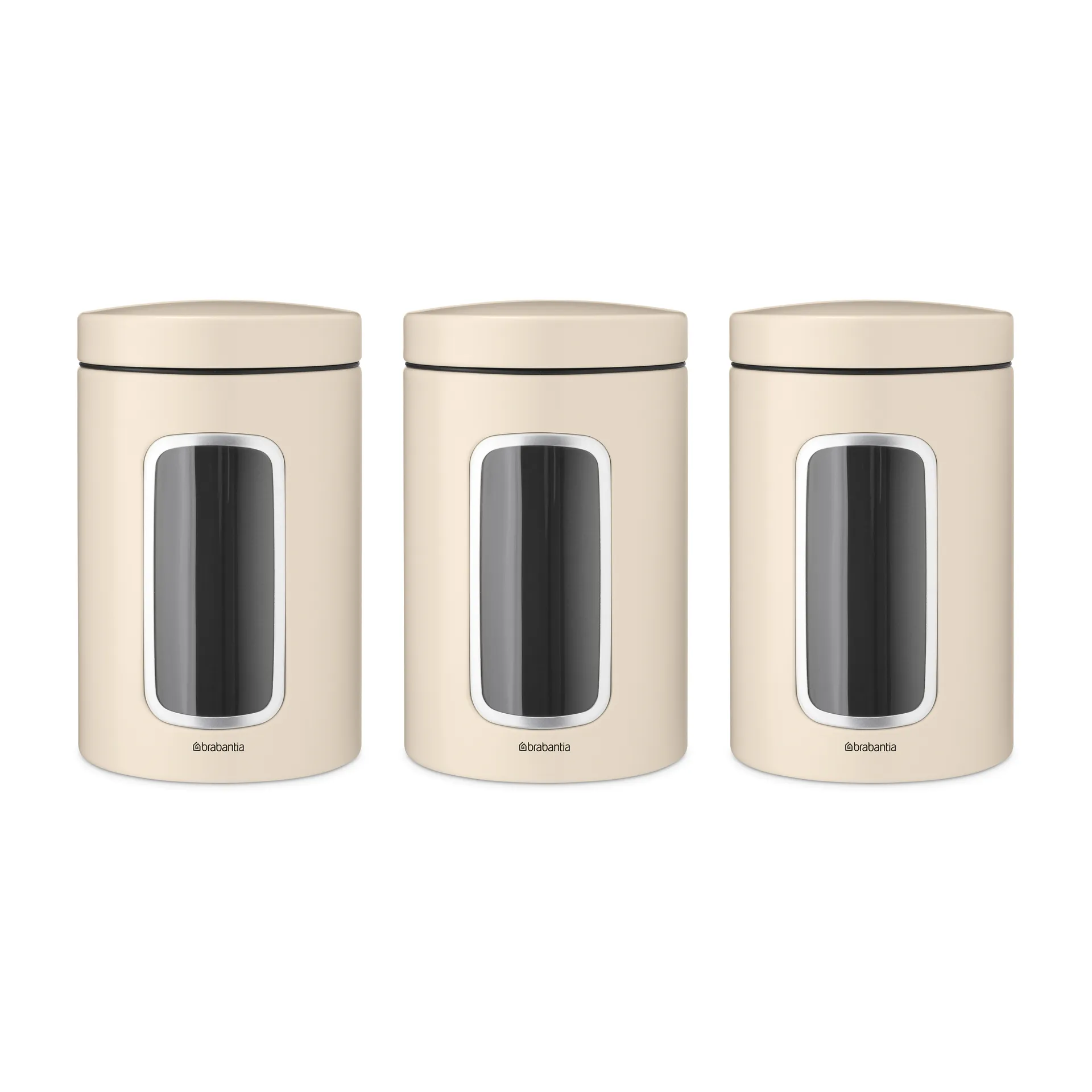 Brabantia säilytyspurkki 1,4 litraa 3-pakkaus, Soft beige Brabantia