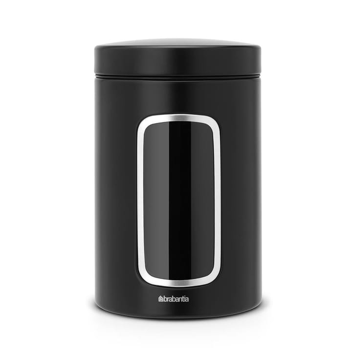 Brabantia säilytyspurkki ikkunalla 1,4 l, matta musta Brabantia
