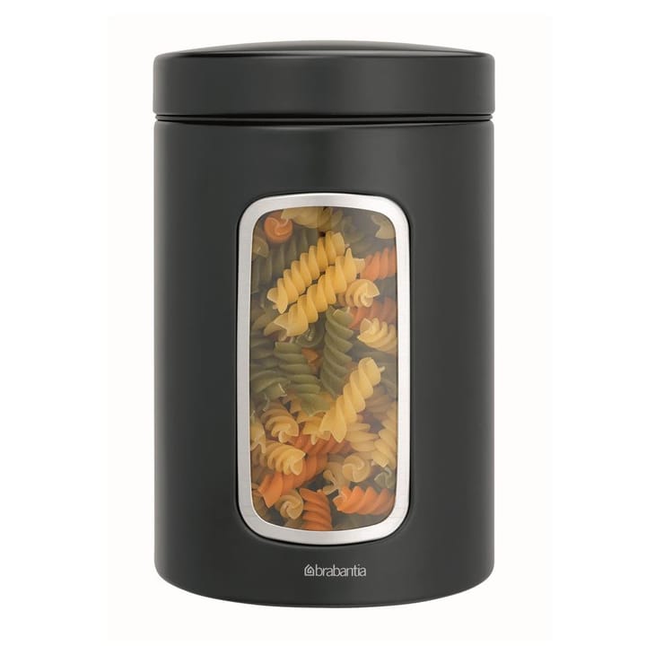 Brabantia säilytyspurkki ikkunalla 1,4 l, matta musta Brabantia