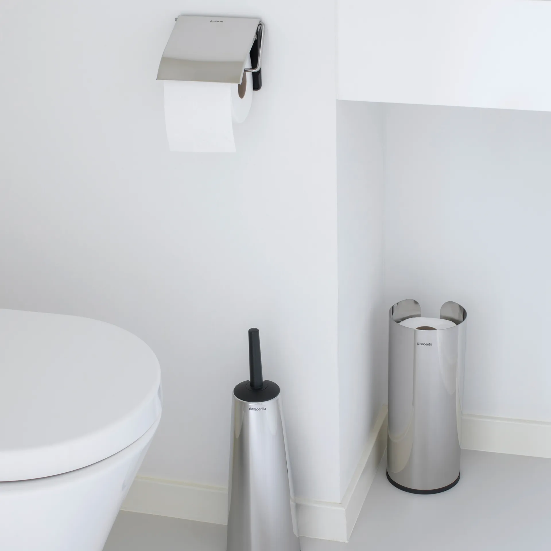 Brabantia wc-paperipidike 3 rullalle, Brilliant steel Brabantia