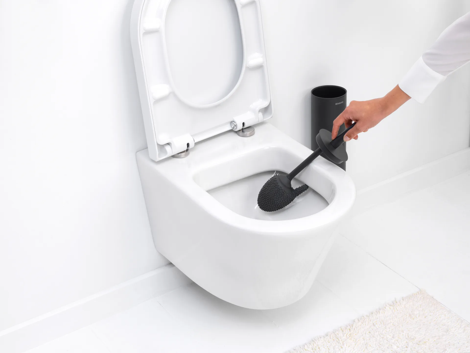MindSet WC-harja pidikkeellä, Mineral infinite grey, silicone Brabantia