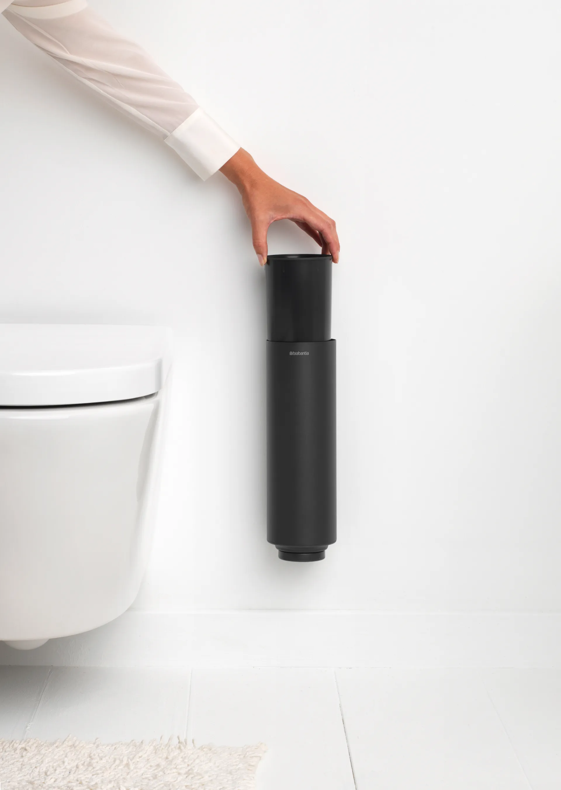 MindSet WC-harja pidikkeellä, Mineral infinite grey, silicone Brabantia