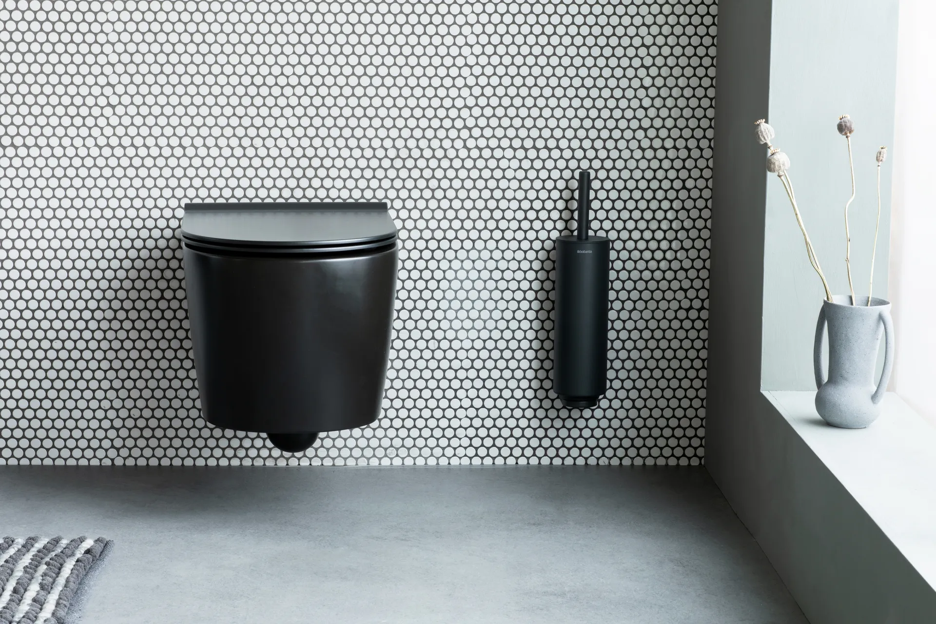MindSet WC-harja pidikkeellä, Mineral infinite grey, silicone Brabantia