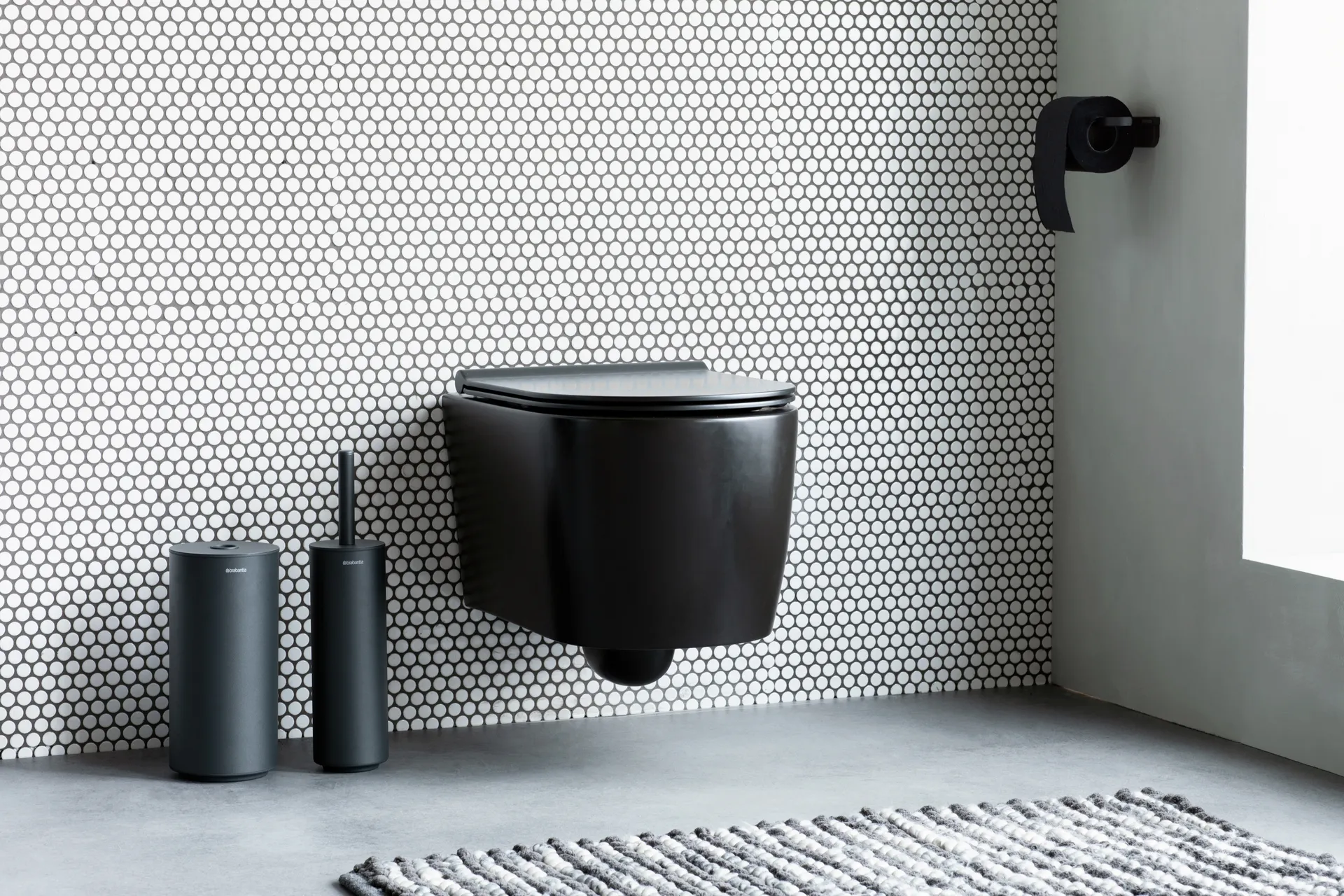 MindSet WC-harja pidikkeellä, Mineral infinite grey, silicone Brabantia
