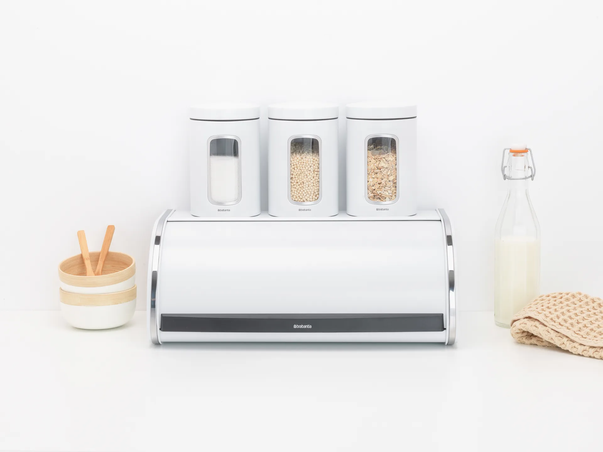 Roll Top leipälaatikko Large, Valkoinen Brabantia